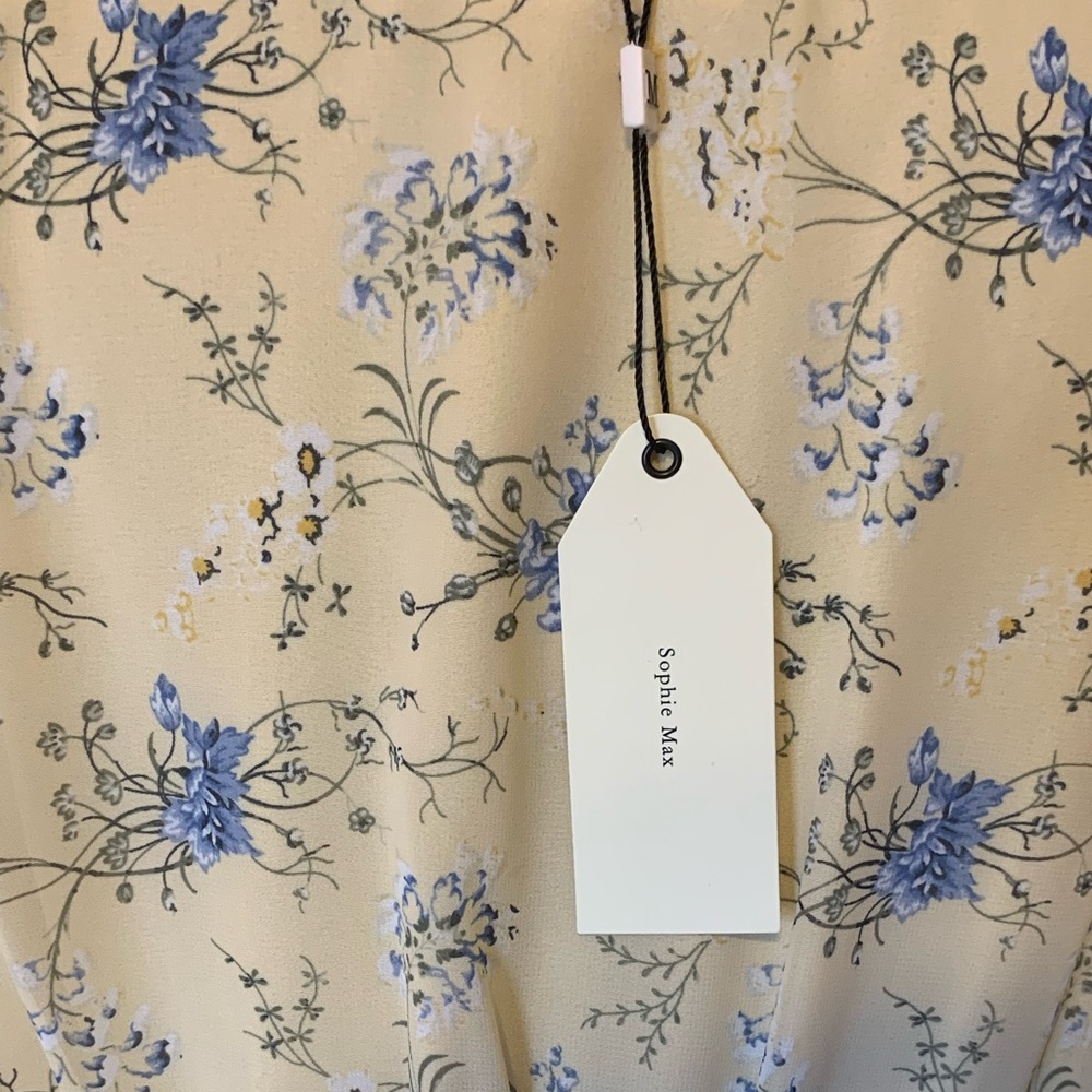Yellow Floral Ruffle Midi Dress Size Large - Picture 6 of 7